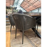 Orlando dining tuinstoel | touw + aluminium | antraciet
