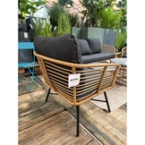 Flow loungestoel tuin set van 2 | wicker + aluminium | Bamboo antraciet
