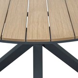 Cervo Natural/Harper Lava Grey dining tuinset | 5 personen | polywood + touw | 144cm