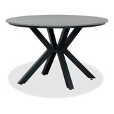 Cervo Grey/Gladys zwart dining tuinset | 5 personen | polywood + touw | 144cm rond