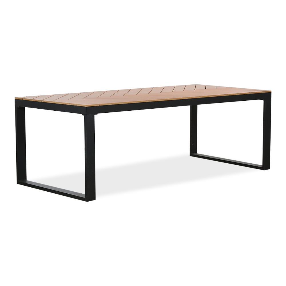 Kampa Natural/Rikki zwart dining tuinset | 6 personen | polywood + kunststof | 210cm
