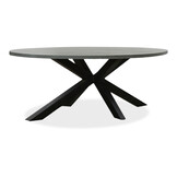 Stockholm/Seville mint dining tuinset | 8 personen | betonlook + touw | 280cm ovaal