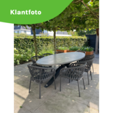 Stockholm/Seville mint dining tuinset | 8 personen | betonlook + touw | 280cm ovaal