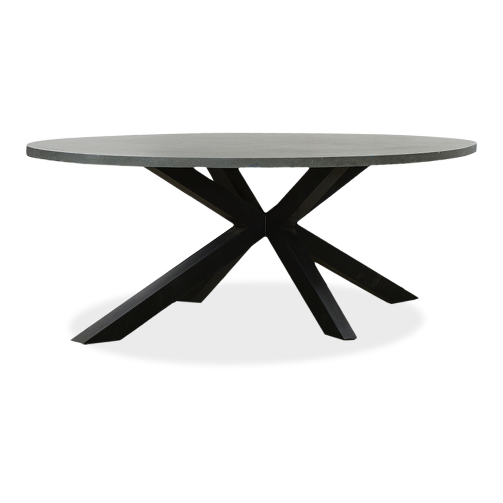 Stockholm/Kos antraciet dining tuinset | 8 personen | betonlook + touw | 280cm