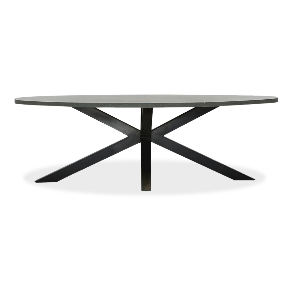 Stockholm/Kos antraciet dining tuinset | 8 personen | betonlook + touw | 280cm