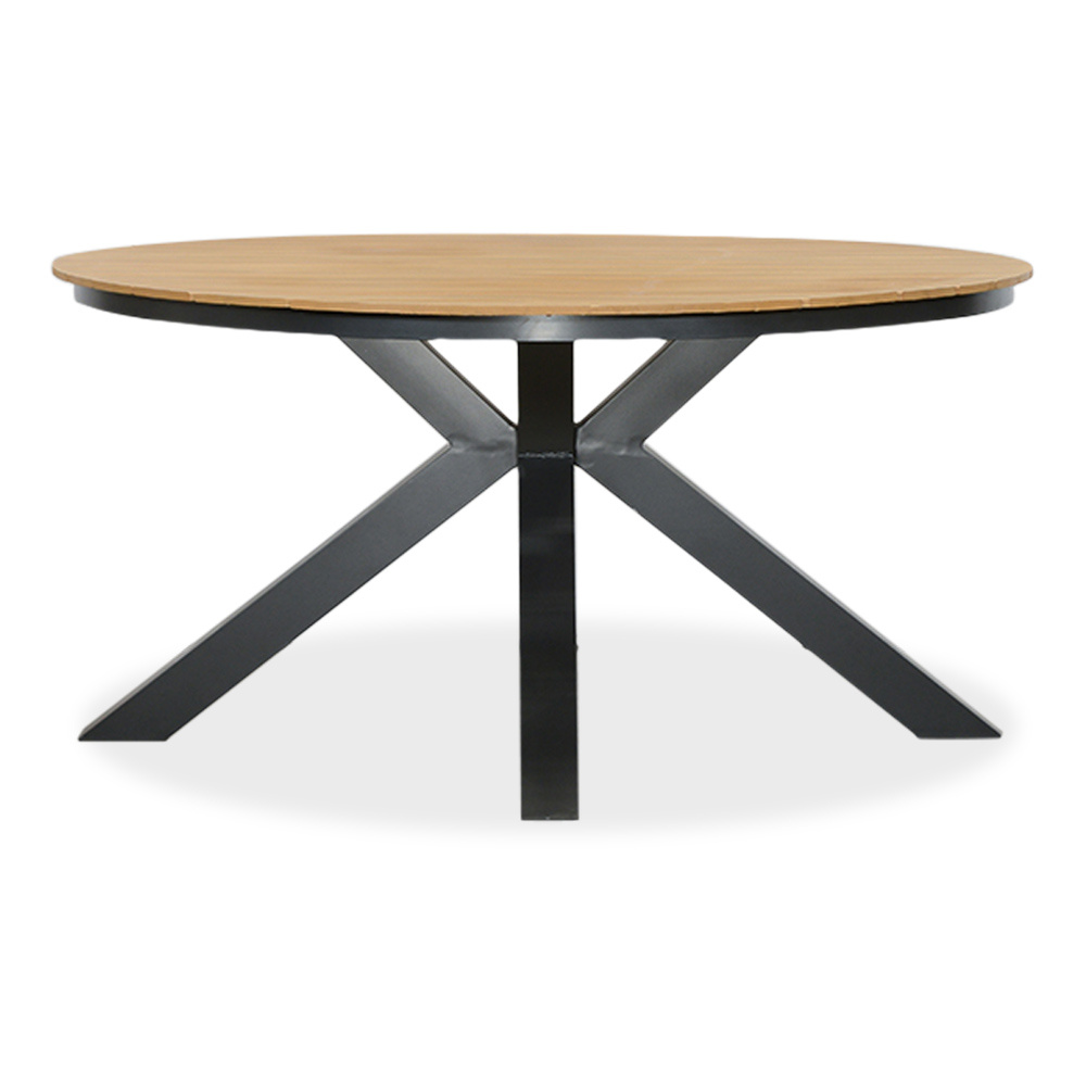 Arezzo/Kos antraciet dining tuinset | 5 personen | polywood + touw | 150cm rond