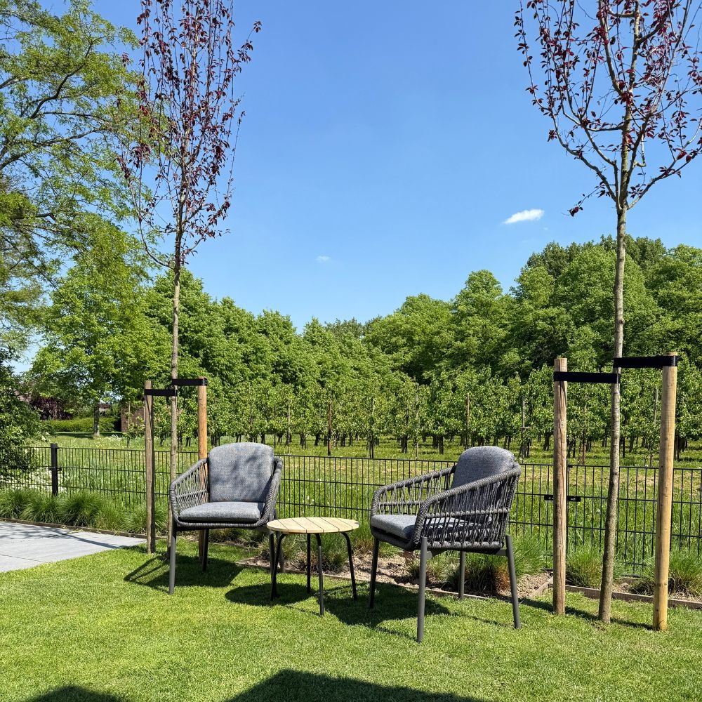 Vigo/Rico charcoal dining tuinset | 6 personen | teakhout + aluminium | 260cm