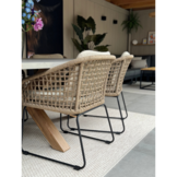 Veltis/Tulum Sahara Dust dining tuinset | 4 personen | betonlook + touw | 200cm
