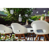 Riga/Karlstad wit dining tuinset | 6 personen | teakhout + kunststof | 250cm