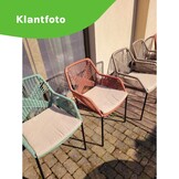 Livorno/Seville mint dining tuinset | 6 personen | betonlook + touw | 240cm