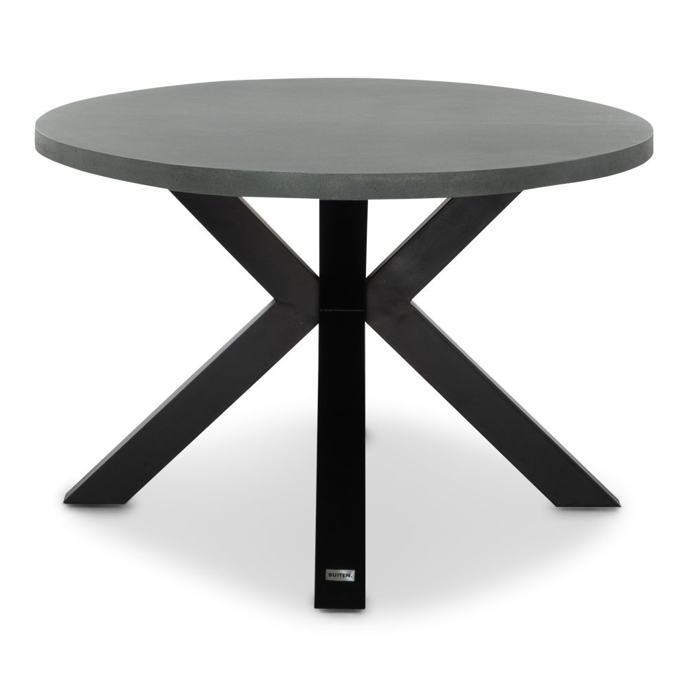 Stockholm/Kos antraciet dining tuinset | 6 personen | betonlook + touw | 240cm