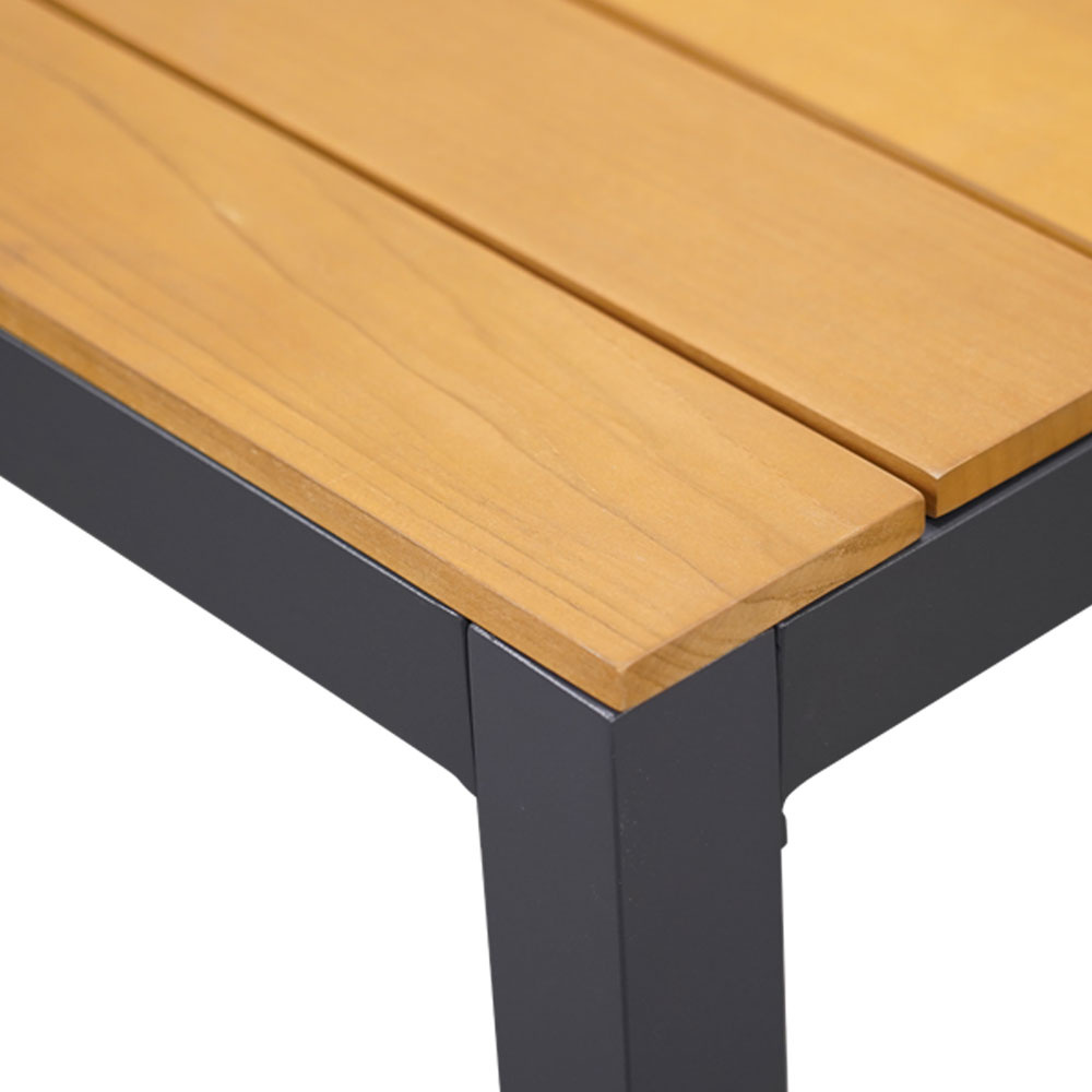Delta/Annecy antraciet dining tuinset | 6 personen | teakhout + aluminium | 220cm