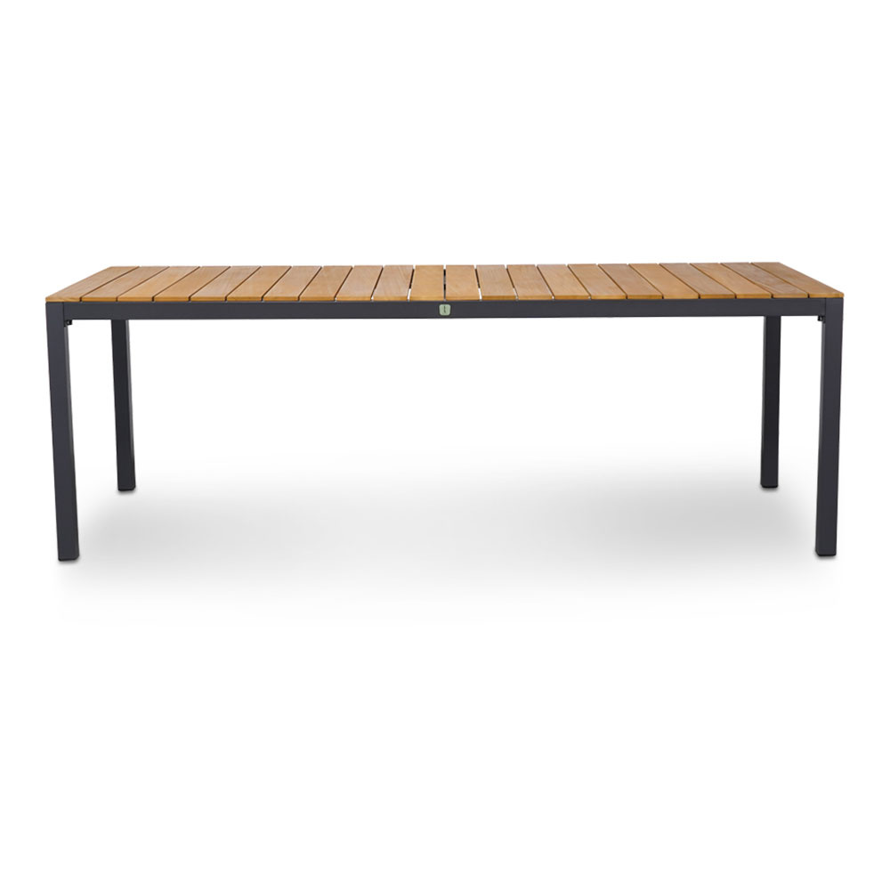 Delta/Carlos taupe dining tuinset | 6 personen | teakhout + wicker | 220cm