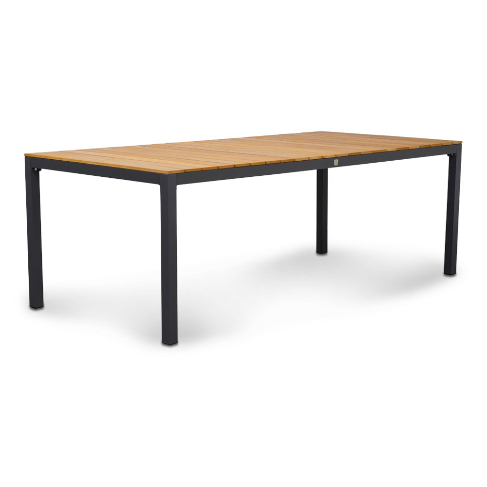 Delta/Carlos taupe dining tuinset | 6 personen | teakhout + wicker | 220cm