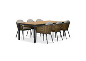 Delta/Lucca dining tuinset | 6 personen | teakhout + wicker | 220cm