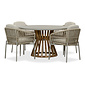 BUITEN living Elzas/Rico zand dining tuinset | 4 personen | betonlook + aluminium | 135cm rond