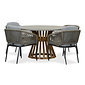 BUITEN living Elzas/Savanna dining tuinset | 4 personen | betonlook + aluminium | 135cm rond