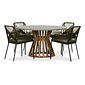 BUITEN living Elzas/Seville olijfgroen dining tuinset | 4 personen | betonlook + aluminium | 135cm rond