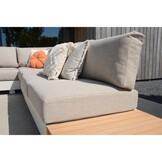 Verona hoek loungeset met all weather kussens 6 personen | aluminium + teakhout | beige | 4-delig - 345x275cm