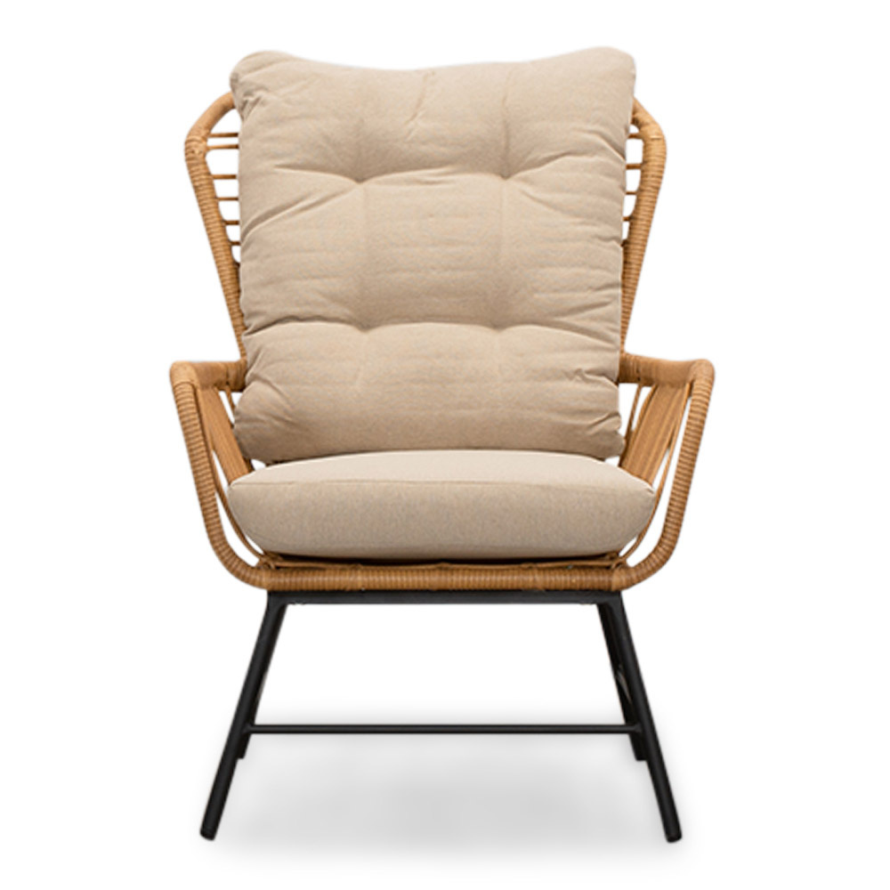 Dex loungestoel tuin set van 2 | wicker + aluminium | Bamboo taupe