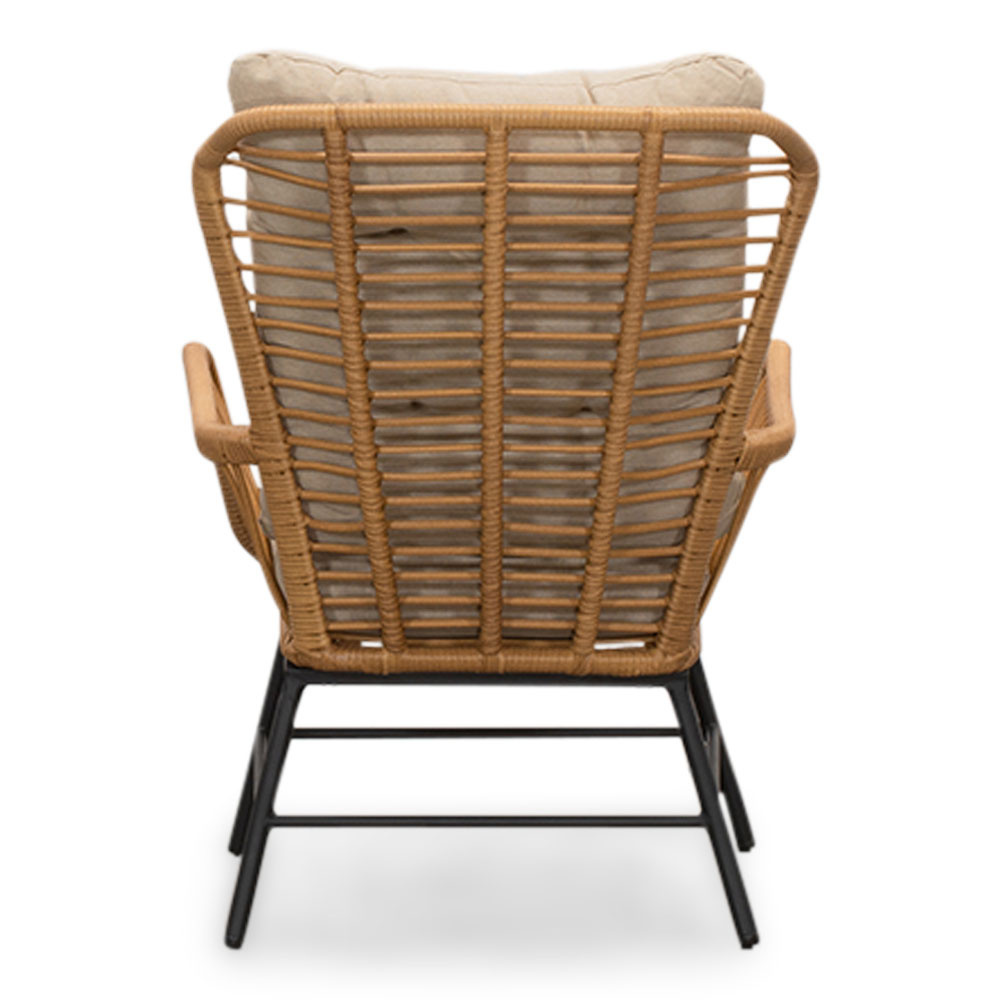 Dex loungestoel tuin set van 2 | wicker + aluminium | Bamboo taupe