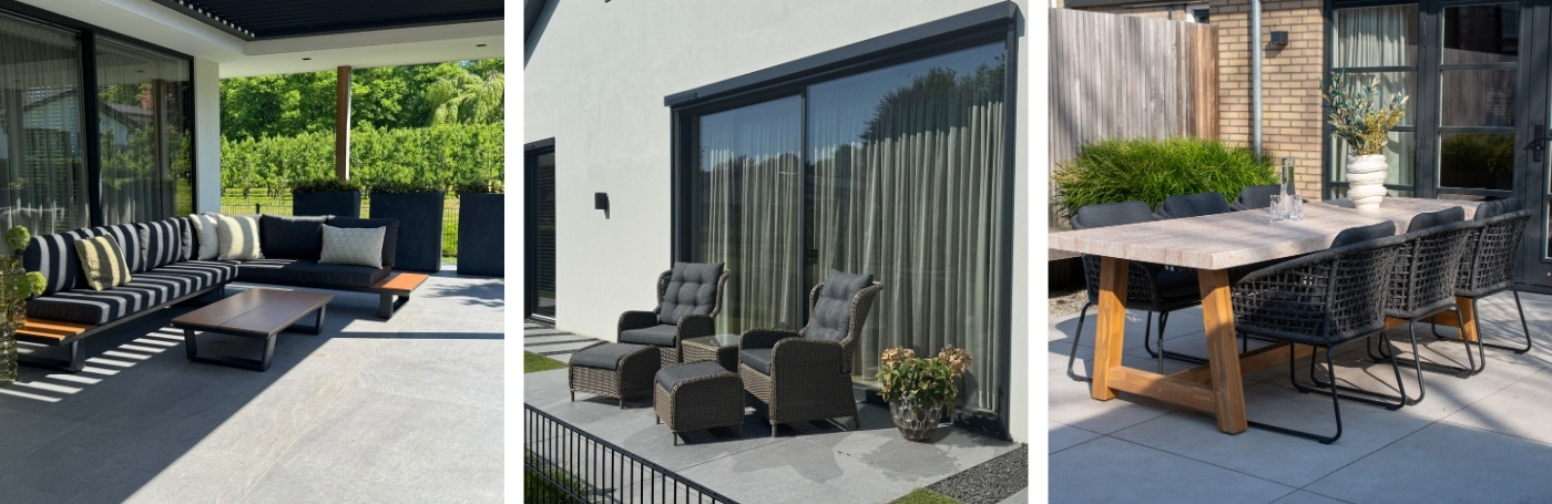 Tuin inspiratie hoekwoning tuinmeubelen