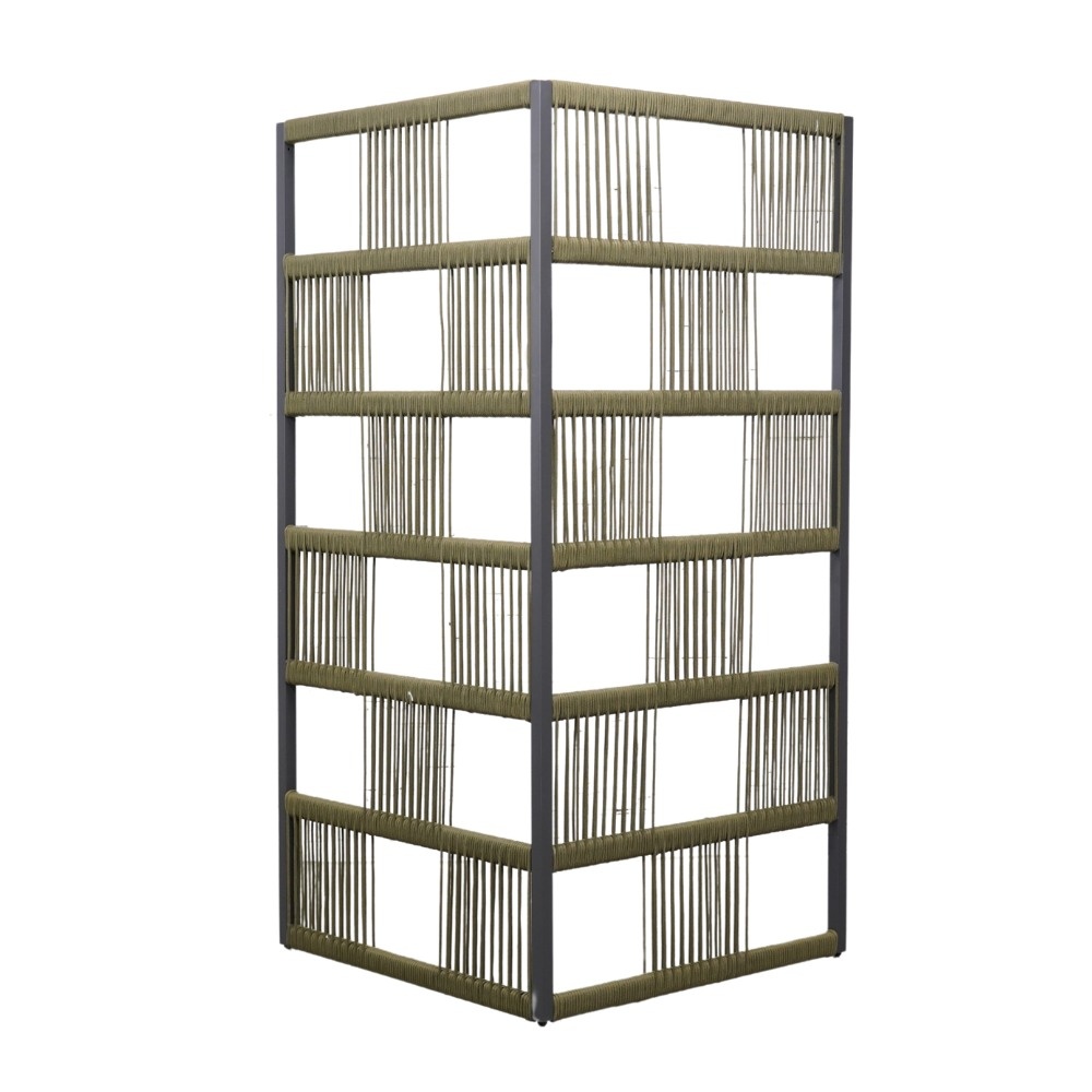 Rope tuinscherm divider hoek | 180x88x88cm | olijfgroen