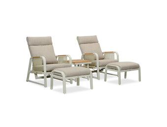 Como lounge balkonset 2 personen | aluminium + polywood | beige | 5-delig