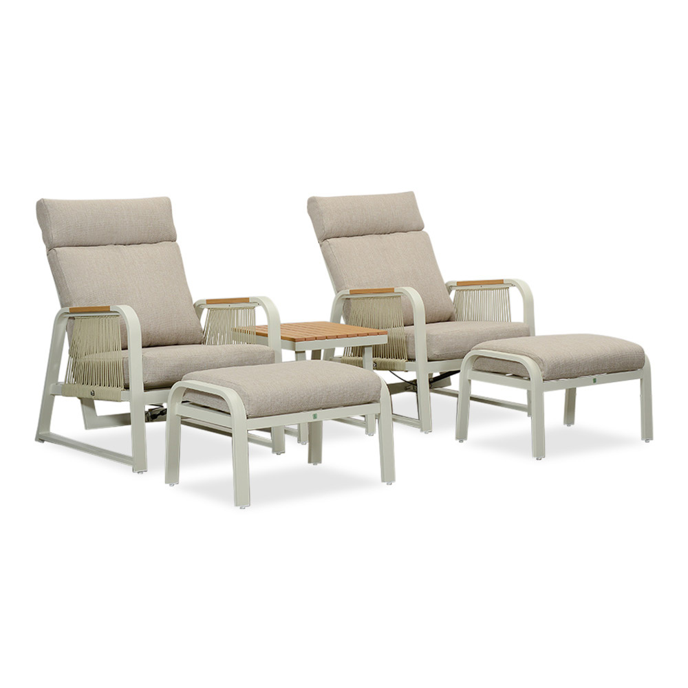 Como lounge balkonset 2 personen | aluminium + polywood | beige | 5-delig afbeelding