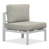 Cordoba hoek loungeset met tussenmodule 6 personen | aluminium | wit | 5-delig - 228x228cm