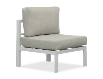 Cordoba hoek loungeset met tussenmodule 6 personen | aluminium | wit | 5-delig - 228x228cm