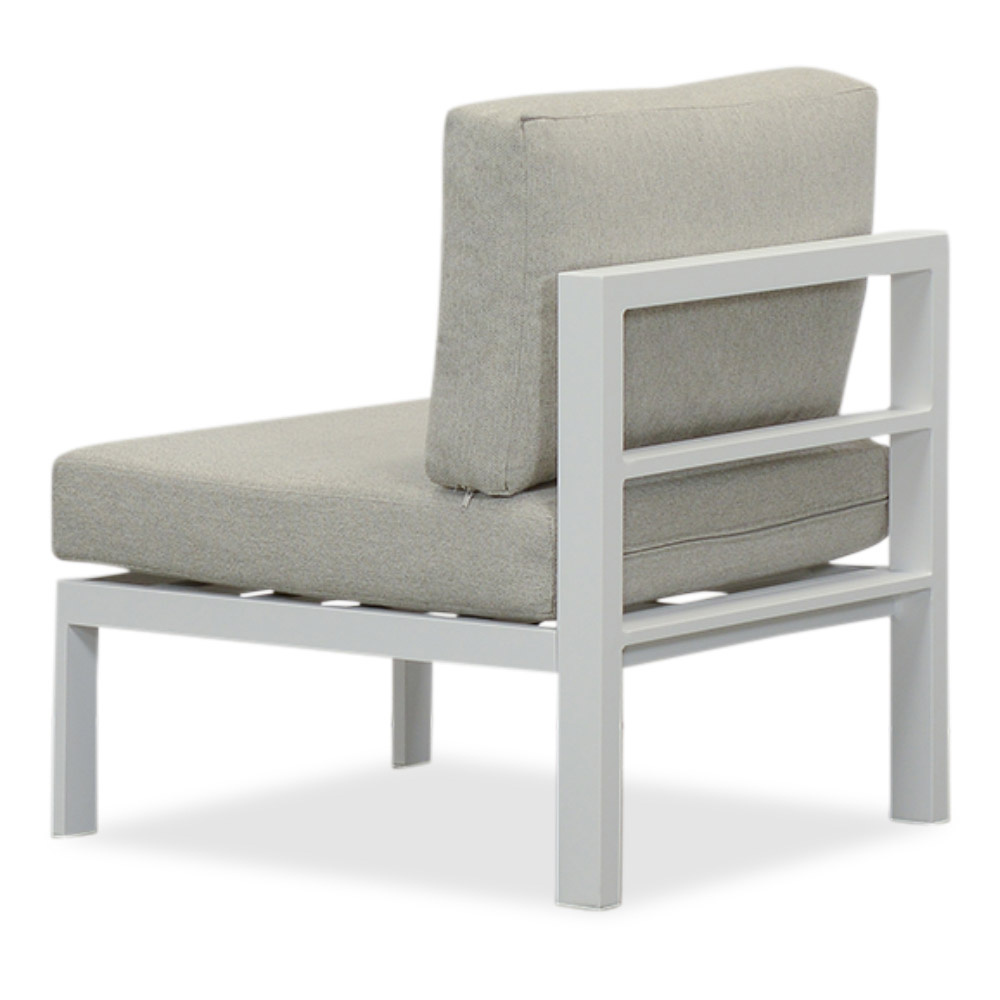 Cordoba hoek loungeset met tussenmodule 6 personen | aluminium | wit | 5-delig - 228x228cm