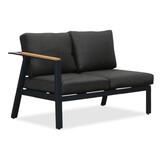 Gerona dining loungeset 6 personen | aluminium + teakhout | antraciet | 4-delig - 263x203cm