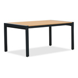 Gerona dining loungeset 6 personen | aluminium + teakhout | antraciet | 4-delig - 263x203cm