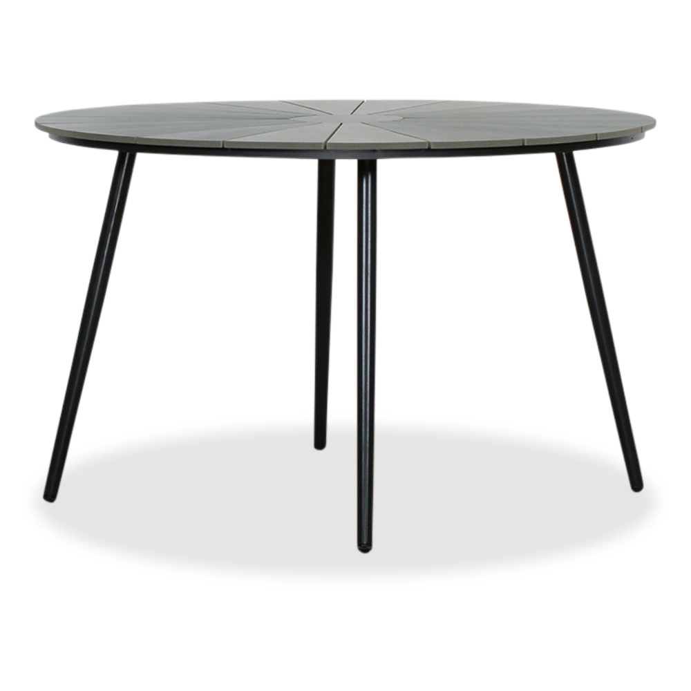 Frederik dining tuintafel 4 personen | polywood + aluminium | Grey | Ø120cm rond