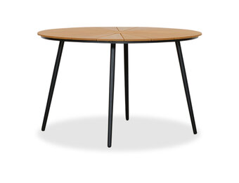 Frederik dining tuintafel 4 personen | polywood + aluminium | Natural Wood | Ø120cm rond