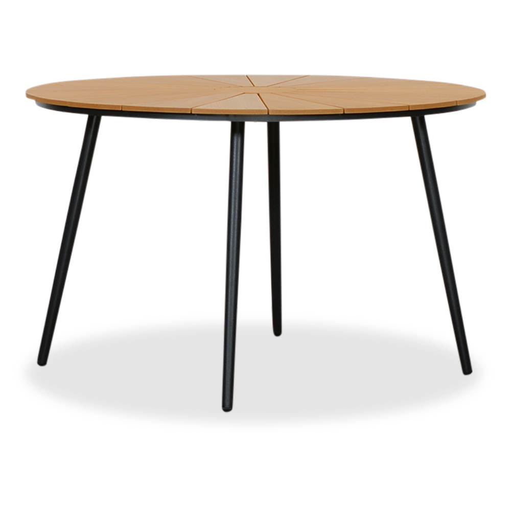 Frederik dining tuintafel 4 personen | polywood + aluminium | Natural Wood |Ø120cm rond afbeelding