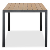 Manchester Natural/Seville zwart dining tuinset | 6 personen | polywood + touw | 205cm