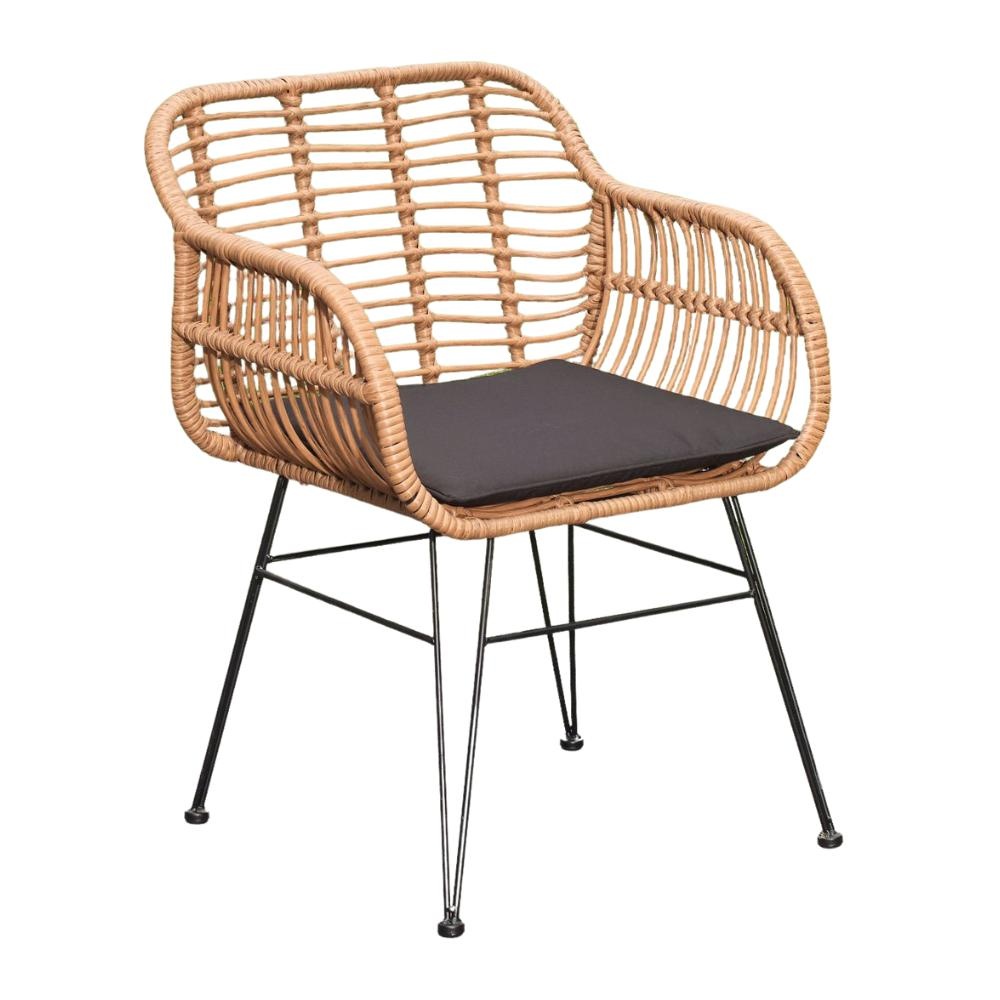 Manchester Natural/Lola dining tuinset | 6 personen | polywood + wicker | 205cm