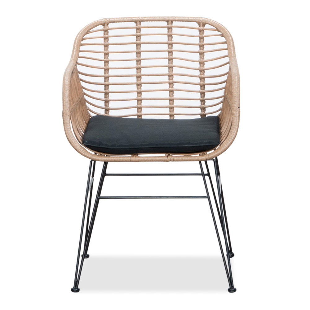 Manchester Natural/Lola dining tuinset | 6 personen | polywood + wicker | 205cm