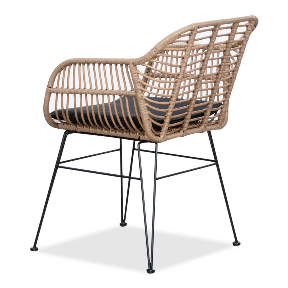 Manchester Natural/Lola dining tuinset | 6 personen | polywood + wicker | 205cm