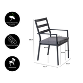 Cadiz dining tuinstoel stapelbaar | aluminium | antraciet