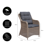 Kansas dining tuinstoel | wicker | Ash Grey