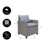 Stockholm loungestoel tuin | wicker | grijs