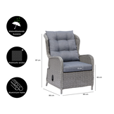 Glasgow loungestoel tuin | wicker + aluminium | Blended Grey