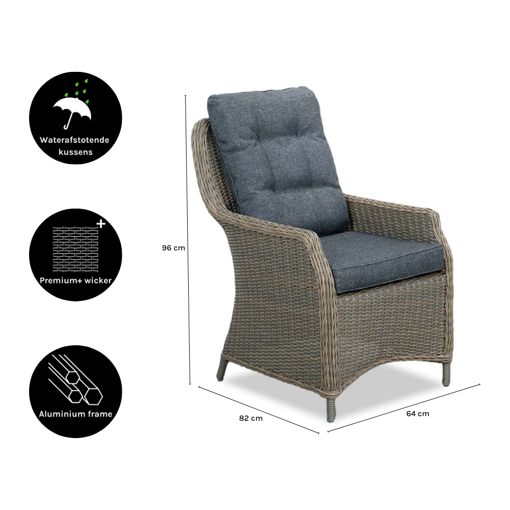 Colorado dining tuinstoel | wicker | Ash Grey