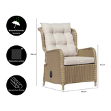 Glasgow loungestoel tuin | wicker + aluminium | Royal Sand