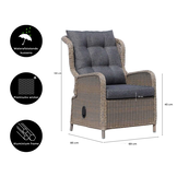 Glasgow loungestoel tuin | wicker + aluminium | Ash Grey