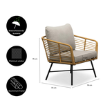 Flow loungestoel tuin | wicker + aluminium | Bamboo taupe