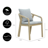 Alora dining tuinstoel | hardhout + touw | Light Grey